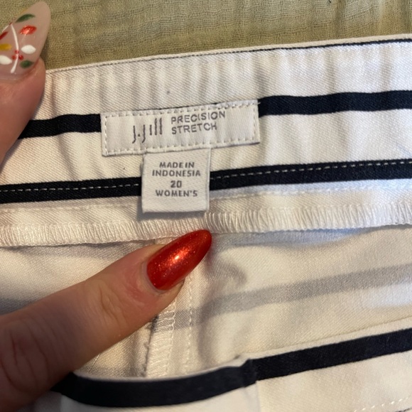 NWT J Jill  Striped Precision Stretch Slim Leg Pants Woman’s Size 20 - Picture 2 of 3